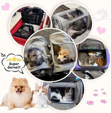 Транспортна сумка для кота/собаки до 5 кг, рожева, 43x28x28 см