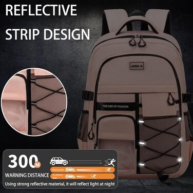 Водонепроникний рюкзак для школи: великий, міцний, для підлітків та дорослих (рожевий)