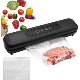 Вакуумний пакувальник для продуктів харчування Vakumierer - чорний (10 пакетів)