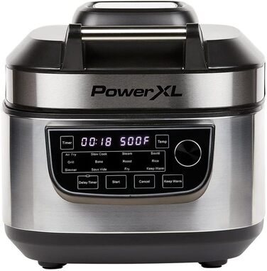 PowerXL MultiCooker - 12-in-1 Multi Cooker with Keep Warm Function - Air Fryer, Oven, Skillet, Rice Cooker, and More - 5.7 Liter Capacity - 12 Cooking Programs - Air Fryer - Calorie-Saving