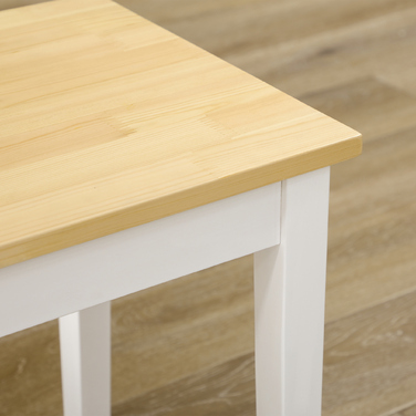 HOMCOM 2-Seater Bench up to 220 kg load capacity made of pine wood in white, dining bench kitchen bench living room bench 102 x 36 x 45 cm