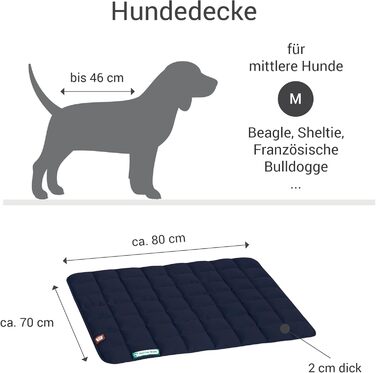 М'яка якісна лежанка для собак Doctor Bark (L, 100x80 см) – водонепроникна, для великих собак, миється до 95°C, колір: золото-блакитний