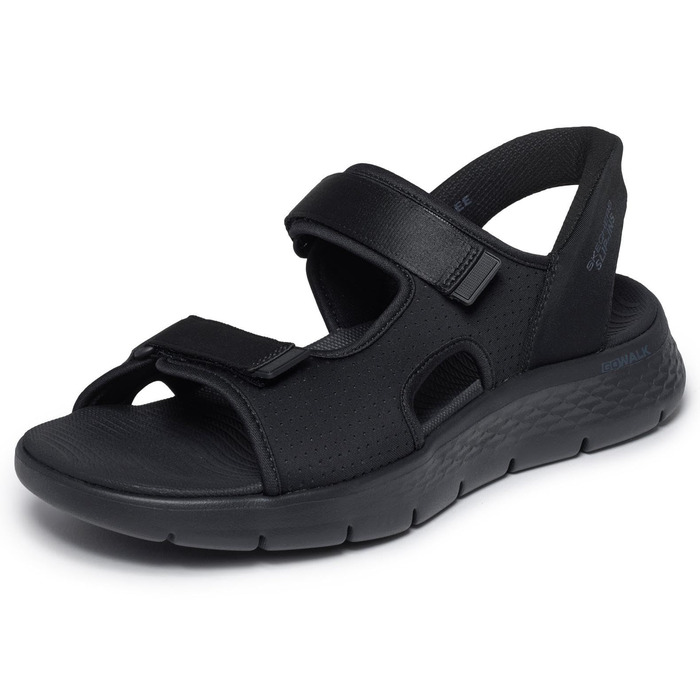 Сандалі Skechers Go Walk Flex чоловічі, 47 EU, чорно-лаймові, текстиль