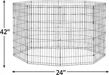 New World B550-30 Dog Playpen & Exercise Pen - No Door, Black E-Coating, 61x76cm, 157x157x106cm
