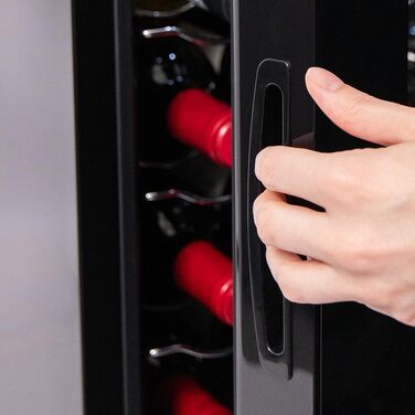 Cecotec Bolero GrandSommelier 36000 Wine Cooler - 95 Liter Compressor Wine Fridge with Adjustable Temperature, Touch Panel, LED Lighting & Quiet Operation (Black, Series 30, 15 Bottles)