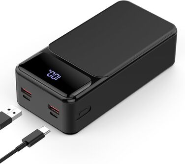 Power Bank 50000mAh з LED дисплеєм, 22.5W, PD20W, 3 виходи, 2 входи, USB-C, для iPhone 16/15/14/13/12 Pro Max (ZT03C)
