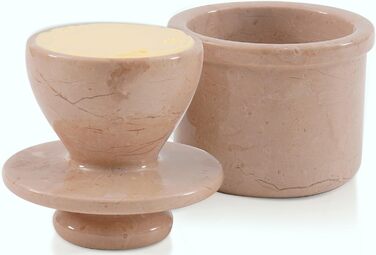 Brown marble butter container, handcrafted French-style butter dish, deep vessel with lid