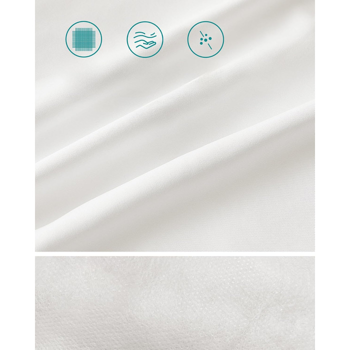 SONGMICS Pillow Set of 4, 50 x 70 cm, 800g Filling, Soft Brushed Polyester Cover, Pillow, Machine Washable at 60°, with Storage Bag, Cloud White TBP006W04