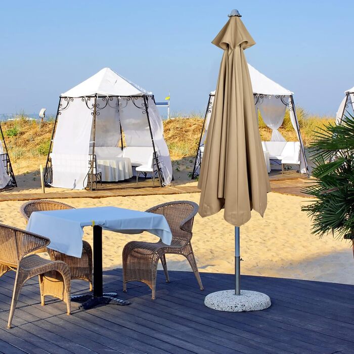 HanOBC 3 m 8 Rippen Terrassenschirm Ersatz Baldachin Outdoor Marktschirm Ersatz Top Sonnenschirm Terrassenschirme Tischschirme für den Außenbereich (nur Baldachin)