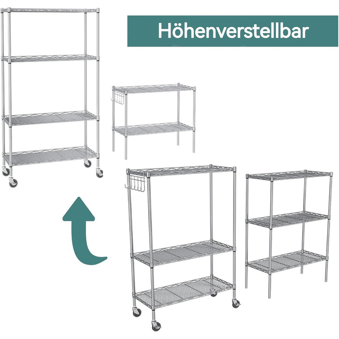 Himimi Regal - Freistehendes Metallregal mit 6 Ablagen