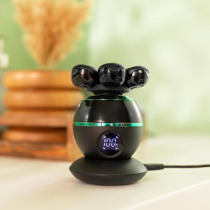 Електричний голчастий триммер Cecotec Bamba PrecisionCare для гоління голови, 7 плаваючих лез, 60 хв роботи, станція зарядки, дисплей, портативний, легке очищення