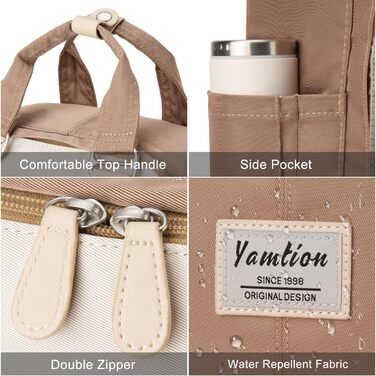 Шкільний рюкзак YAMTION для дівчат-підлітків, 15.6 дюймів: рюкзак для ноутбука, жіночий шкільний ранець з відділенням для ноутбука, для школи, університету, подорожей, роботи, офісу, кремовий