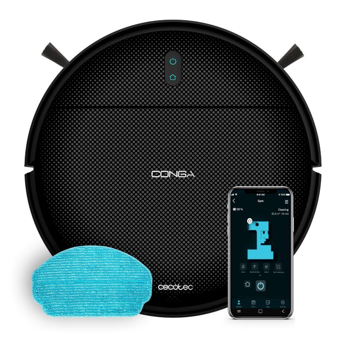 Робот-пилосос Cecotec Conga M10 X-Treme: 7000 Pa, 160 хв роботи, гіроскопічна навігація, датчики захисту від падіння