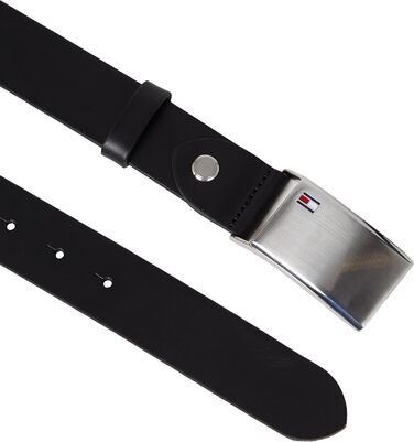 Чоловічий шкіряний ремінь Tommy Hilfiger TH Plaque Belt 3.5, чорний
