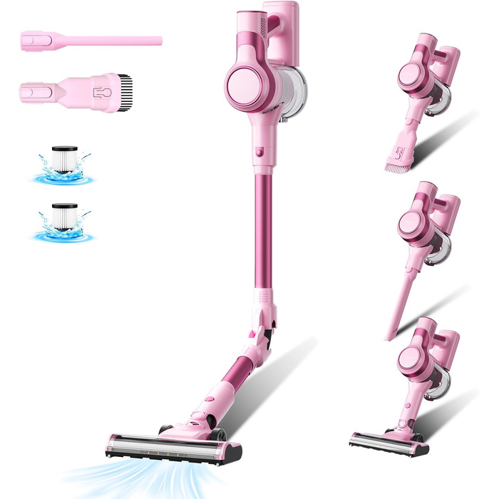 Акумуляторний бездротовий пилосос Stanew ST-609-ZD-Zartrosa: потужний, для дому, авто, з LED, для видалення шерсті тварин та пилу з килимів та твердих поверхонь