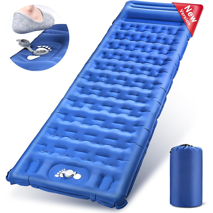 Wholede Self-Inflating Insulated Sleeping Pad for Camping - Lightweight & Waterproof Mat for 1 Person - Ideal for Backpacking, Hiking, Trekking & Tent Use