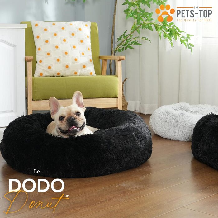 Dog Bed - Medium-Sized Dogs [with washable cover] - Dog Basket, Cat Bed, Sleeping Places & Furniture for Dogs, Long Dog Basket, Dog Bed, 80 cm Diameter, Pearl Grey