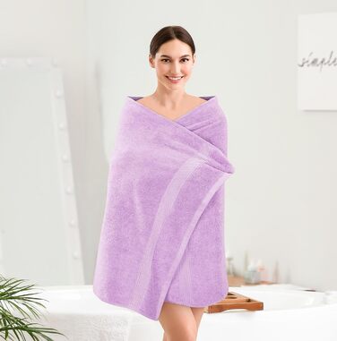 Рушники для ванни Utopia Towels, набір 4 шт, лаванда, 100% бавовна, 600 г/м², швидковисихаючі, м'які, дуже вбираючі, для щоденного використання