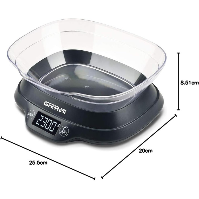 Кухонні ваги Ferrari G20093, пластик, чорний колір