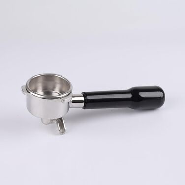 54mm Dual Outlet Portafilter for Sage/Breville Barista BES 870/878/880 Filter Basket with ABS Wood and Stainless Steel Portafilter Filter Holder Black