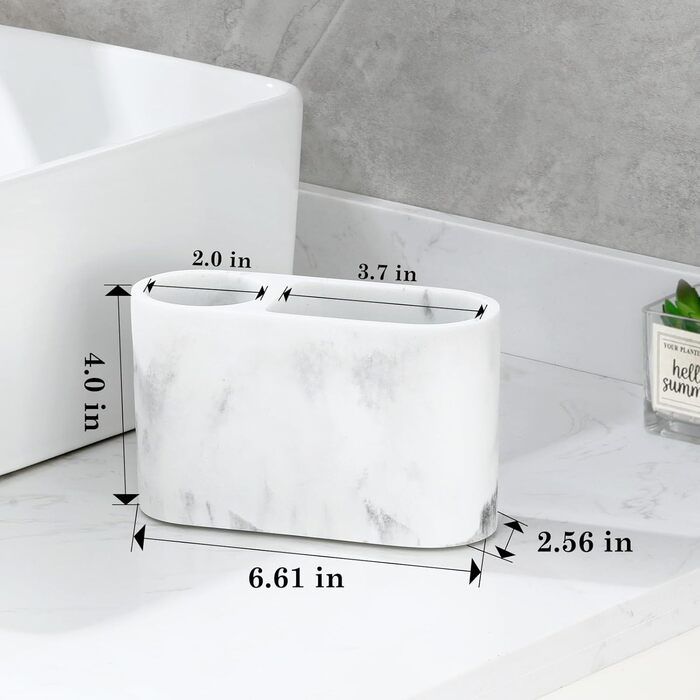 Тримач для зубних щіток Luxspire з 5 відділеннями, електричний, для сім'ї, велика місткість, органайзер для зубних щіток та косметики, матовий (пісочний колір, 2 відсіки)