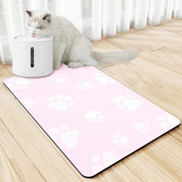 Підкладка під миску для котів JanYoo 50x35 см, водовідштовхувальна, неслизька, сіра (3-Рожевий)