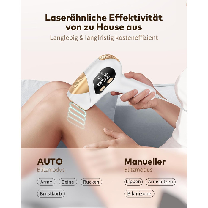 Пристрій для епіляції IPL Haarlosy 3-в-1: HR/SC/RA, 999 900 імпульсів, 9 рівнів енергії, безболісна епіляція для чоловіків та жінок, для тіла