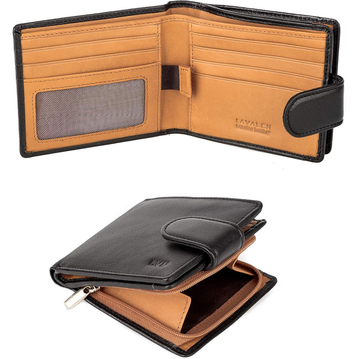 Lavalen® Wallet for Men Leather - Large Portemonnaie (Wallet) - Handmade Wallet - Wallet with Coin Pocket - Gifts for Men