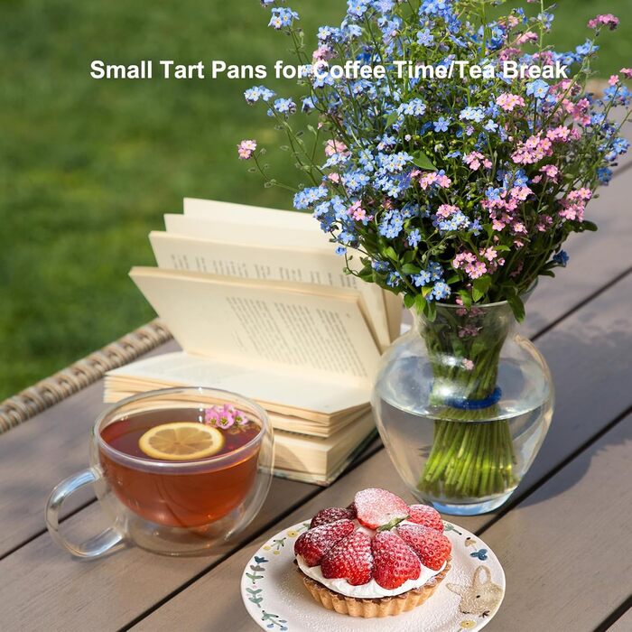 Форми для кексів/тартів Yamteck Tarteform 6 шт. 10 см, золотисті з підйомною кришкою, антипригарне покриття, з вуглецевої сталі