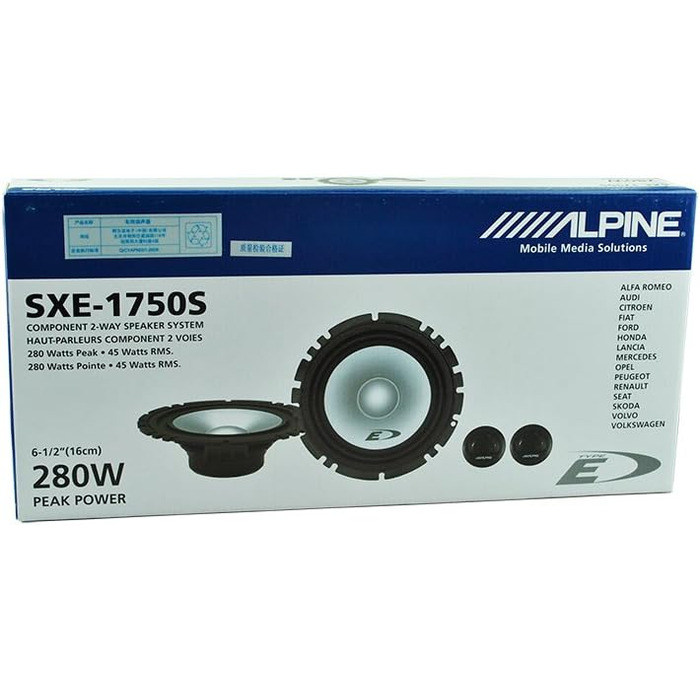 Автомобільна акустика Alpine SXE-1750S, 16,5 см, 2-смугова, динаміки для авто
