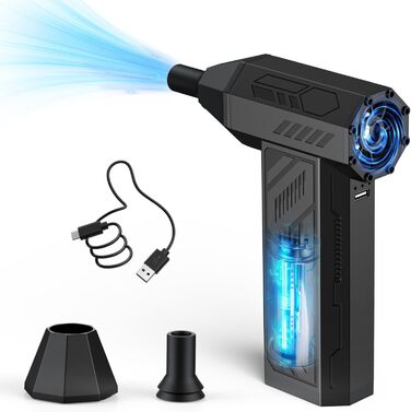 Електричний пилосос для повітря, 4-х ступінчастий, 110000 об/хв, USB-C, бездротовий міні-пилосос для ПК, ноутбука, електроніки, клавіатури, дивану, авто, WT009