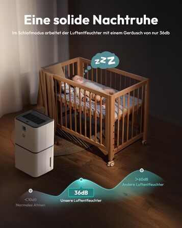 Електричний осушувач повітря 12л/день для приміщень до 30 м², 36 дБ з відведенням води по шлангу, таймер 24г та LED дисплеєм