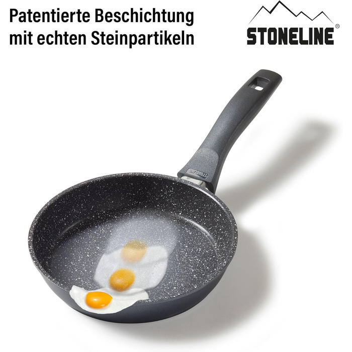 Сковорода STONELINE 16 см з антипригарним покриттям (камінь), для індукції, алюмінієва, сіра