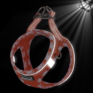 Нашийник для собак та котів, маленький, світловідбиваючий, дихаючий, анти-тяга, безпечний, L, Mandarine