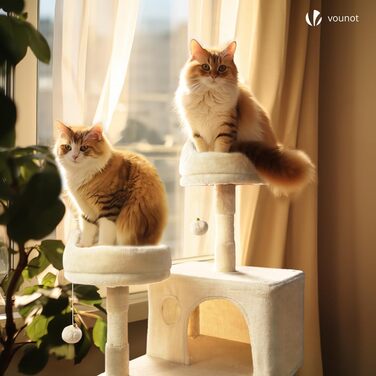 Котячий будиночок Vounot Kratzbaum Kein: стабільний котячий будиночок з платформами, SISAL-стовпчики, 88 см (Бежевий, XXL)