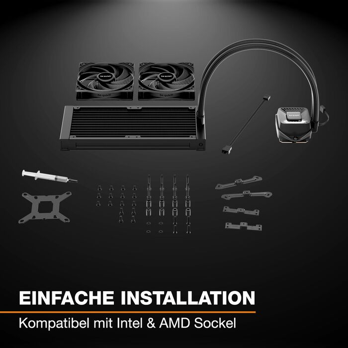 Система водяного охолодження be quiet! Pure Loop 3 240 мм для AMD/Intel, 2x 120 мм вентилятори Pure Wings 3, тиха помпа