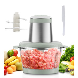 Електричний подрібнювач для кухні ESoundvol 400W з чашею 2л та 4 лезами з нержавіючої сталі для м'яса, овочів, горіхів, дитячого харчування