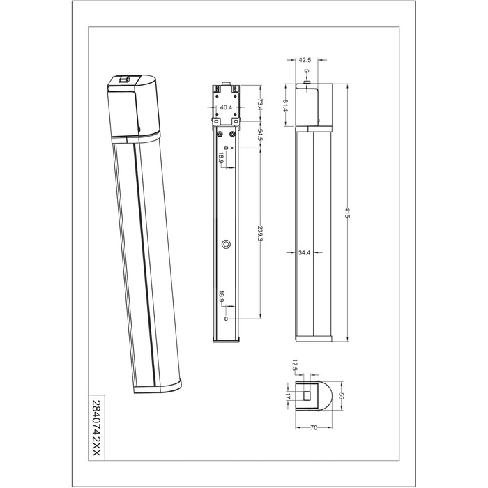 Trio Leuchten LED Bathroom Wall Light Piera 284074206, Chrome-colored plastic, includes 8 Watt LED, switch, socket, chrome