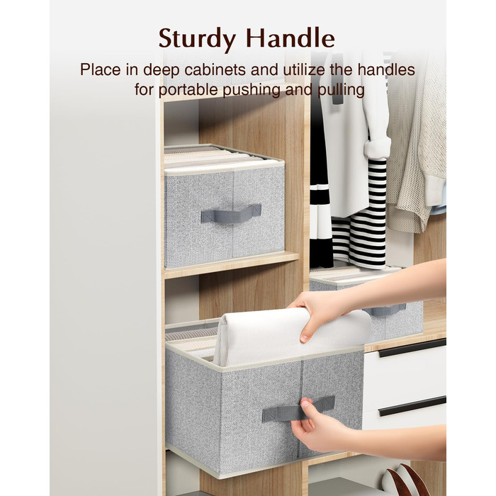 4 Piece Drawer Organizer, Jeans Closet Organizer, Foldable Storage Box with Compartments for Storing Clothes, Jeans, Shirts, Blankets, Underwear