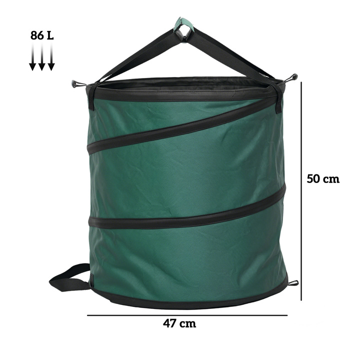 Outsunny Garden Sack 4x86L Waterproof Garden Waste Sack with Zippered Lid, Handles, Sturdy Leaves Sack, Freestanding Garden Bags, Reusable Garden Waste Bags for Garden Waste and Green Waste | Aosom