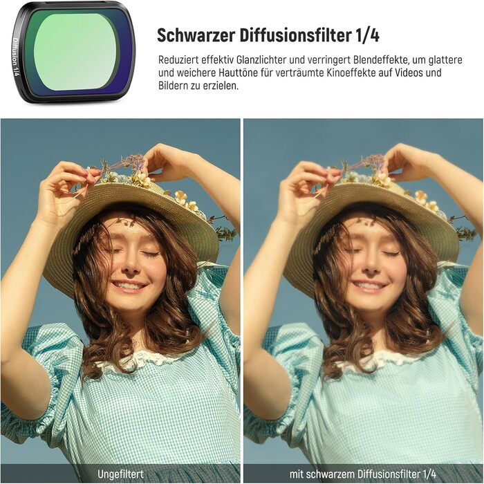 Набір фільтрів NEEWER ND та Black Diffusion для DJI Osmo Pocket 3: 4 шт. (ND16, ND64, ND256) + ефектний фільтр, аксесуари для об'єктива, оптичне скло HD