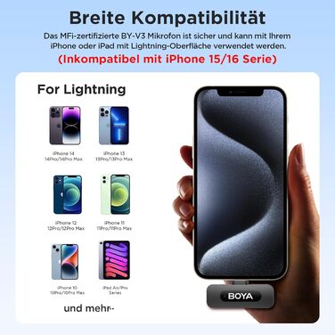 Мікрофон BOYA BY-V10 USB-C: Бездротовий мініатюрний мікрофон з шумозаглушенням для Android, смартфонів, ноутбуків, YouTube, подкастів, Facebook, Vlogging