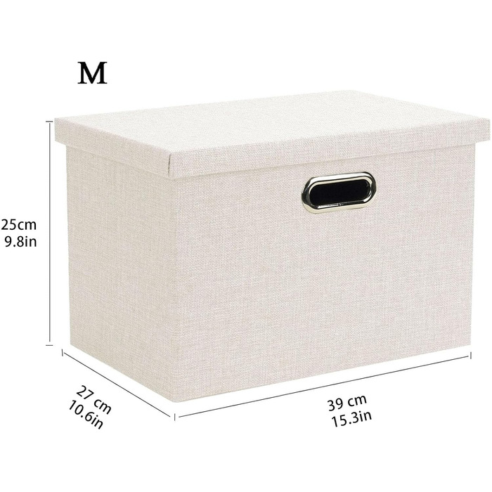 Складана коробка для зберігання Wintao з кришкою, набір 3 шт, сірий, 44x31x29 см, текстильна, середній розмір