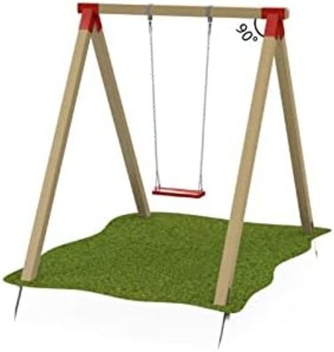 TRIBECCO® Square Swing Connector 90/90mm 90° (90° Grey) made of powder-coated steel sheet for garden swings, stable triangular A-shape with mounting holes Ø 10 mm