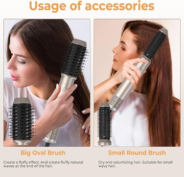 Фен-щітка 5-в-1 Airstyler Pro 1000W з іонізацією, 60000 обертів, для створення локонів та об'єму, сріблястий