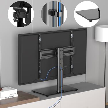Підставка для телевізора Suptek, поворотна, для LED/OLED екранів 26-55 дюймів, до 50 кг, VESA 400x400 мм, TS202
