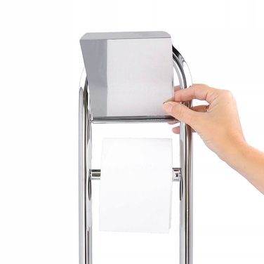 Підставка для йоржика та паперу 2в1, набір для туалету, сріблястий