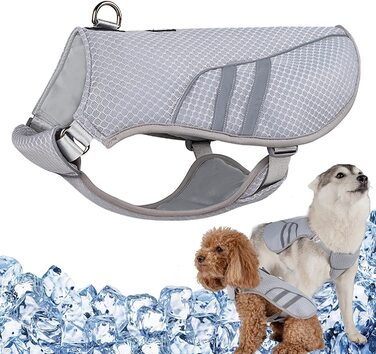 DearDD Cooling Vest for Dogs Summer Cooling Jacket for Dogs, Adjustable Breathable Mesh Dog Vest with Harness D-Ring Warning Vest Dog Coat for Small, Medium, Large Dogs, XL XL (Chest 78-99cm)