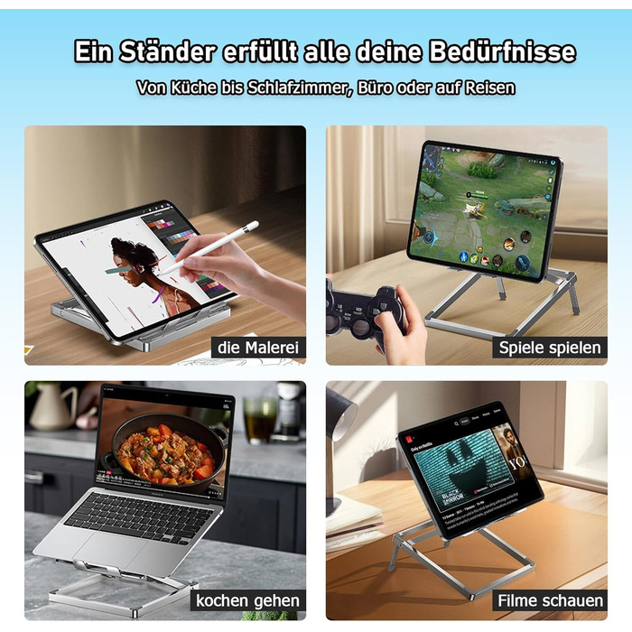 Алюмінієва підставка для iPad та планшетів (4.7–16.5