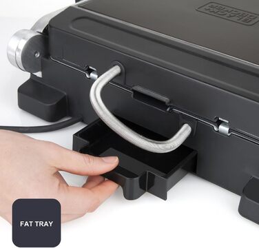 Електричний гриль та контактний гриль Black+Decker BXGR2200E 2200W - 2 у 1, LCD-дисплей, 29x26 см